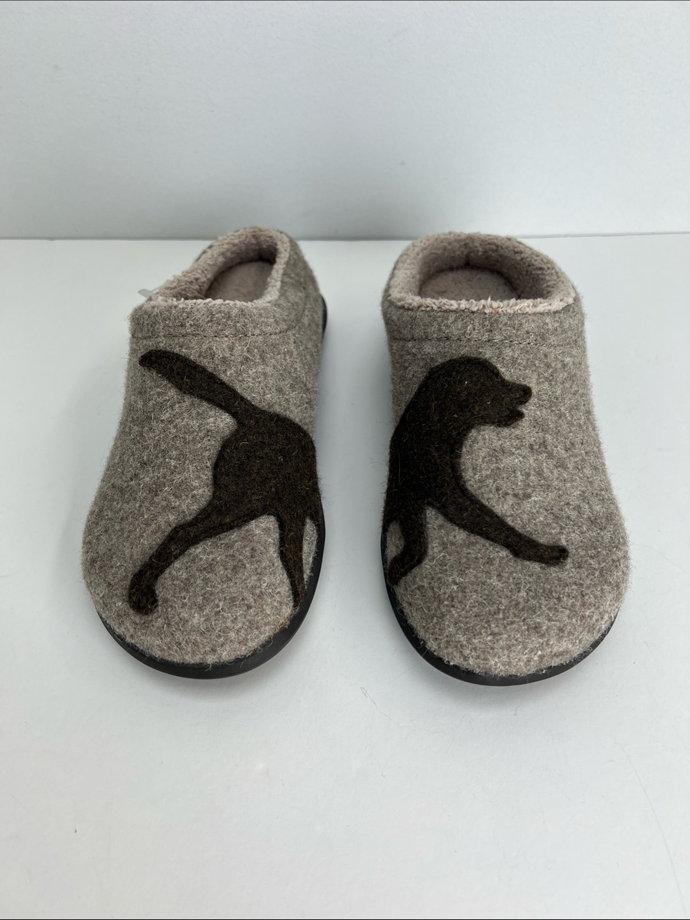 L.L. Bean Daybreak Scuffs Slippers Dog Motif Slip On Boiled Wool Womens 7